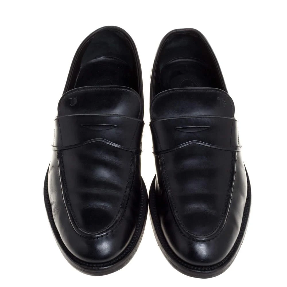Tod's Tod's Black Leather Penny Slip On Loafers Size 40 3