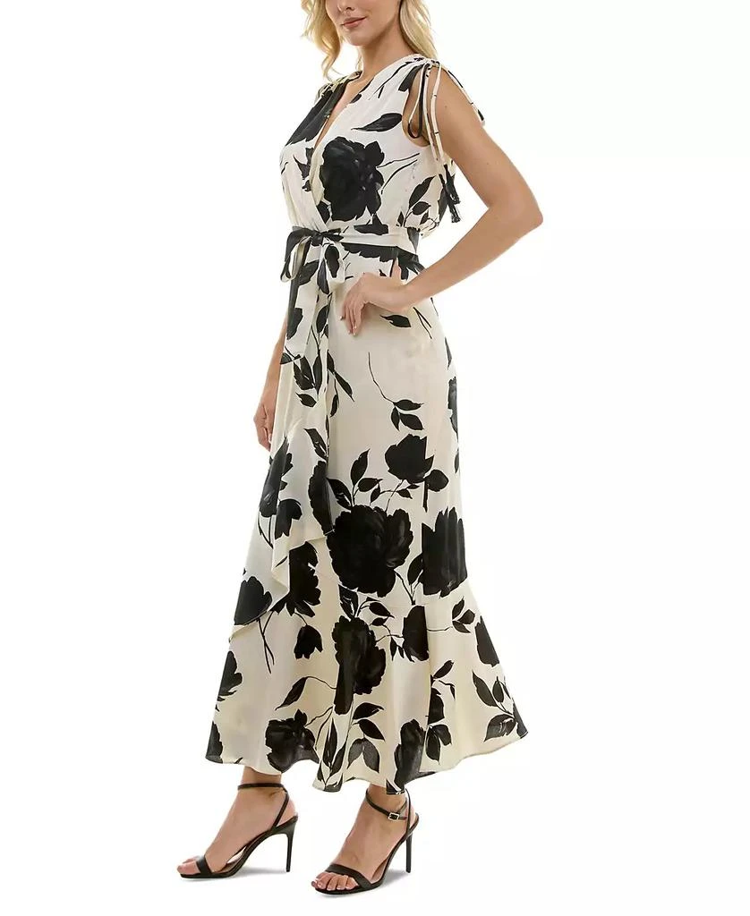 Taylor Women's V-Neck Shoulder-Tie Belted Tiered Dress 2