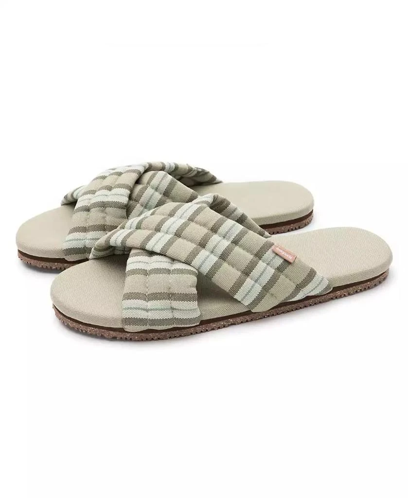 Feelgoodz Women's Slipper Artisan Quilted Cross Strap Indoor / Outdoor House Shoes 1