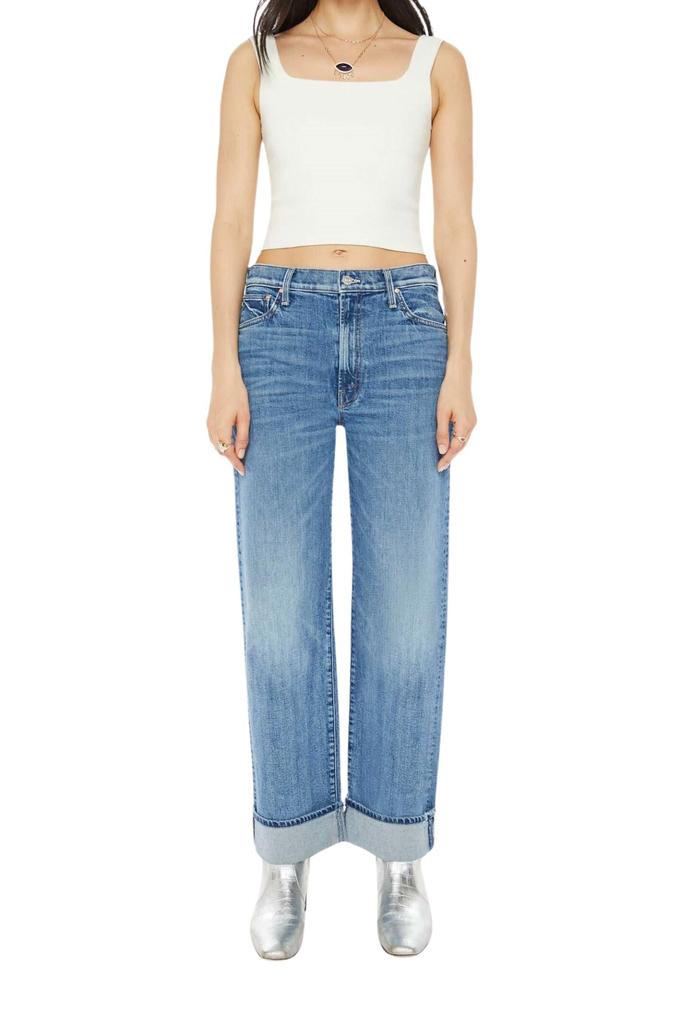 MOTHER The Hustler 蛇纹高腰喇叭九分牛仔裤 - Jeans - BeyondStyle