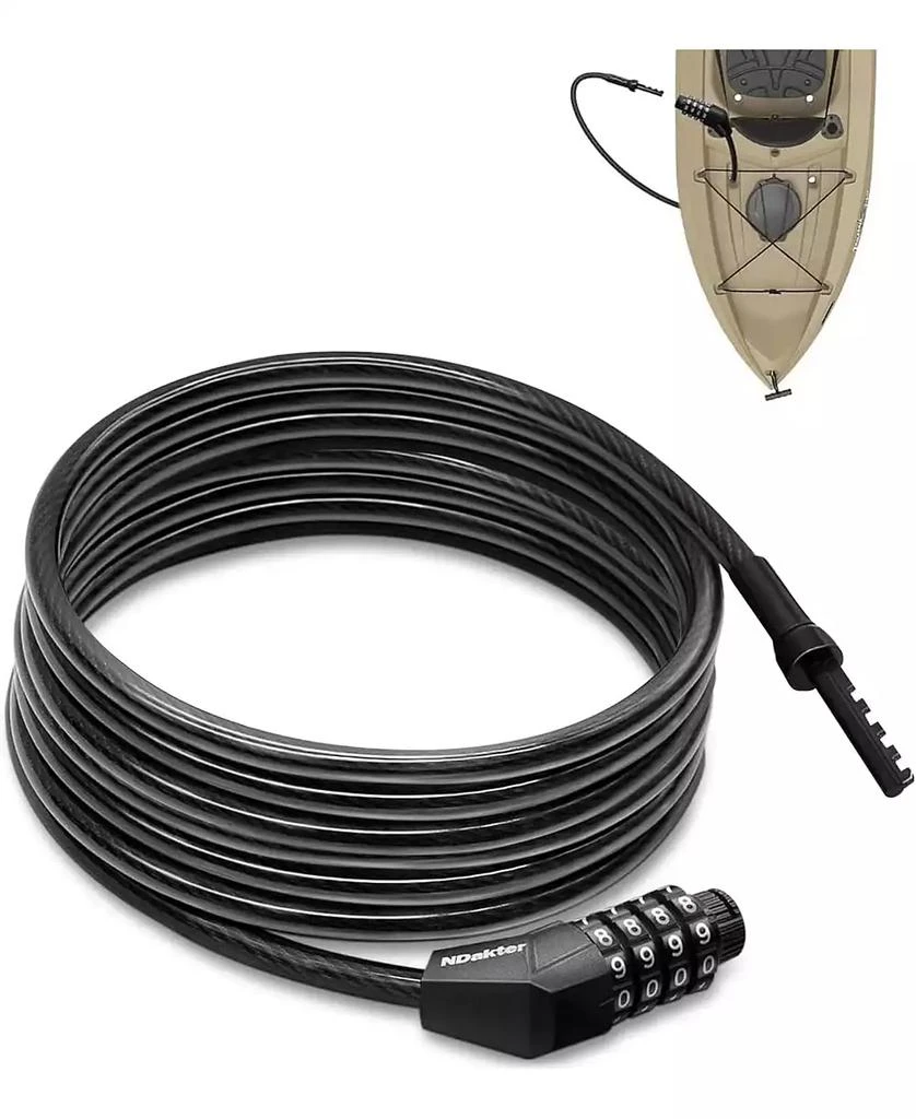 Urbanmax Bike Lock, Extra Long Straight Cable Lock 6ft with Resettable Combination, Unique Male Narrow Designed to Especially Suitable for Kayak, Scooter and Paddle Boards Canoe Jet Ski 1