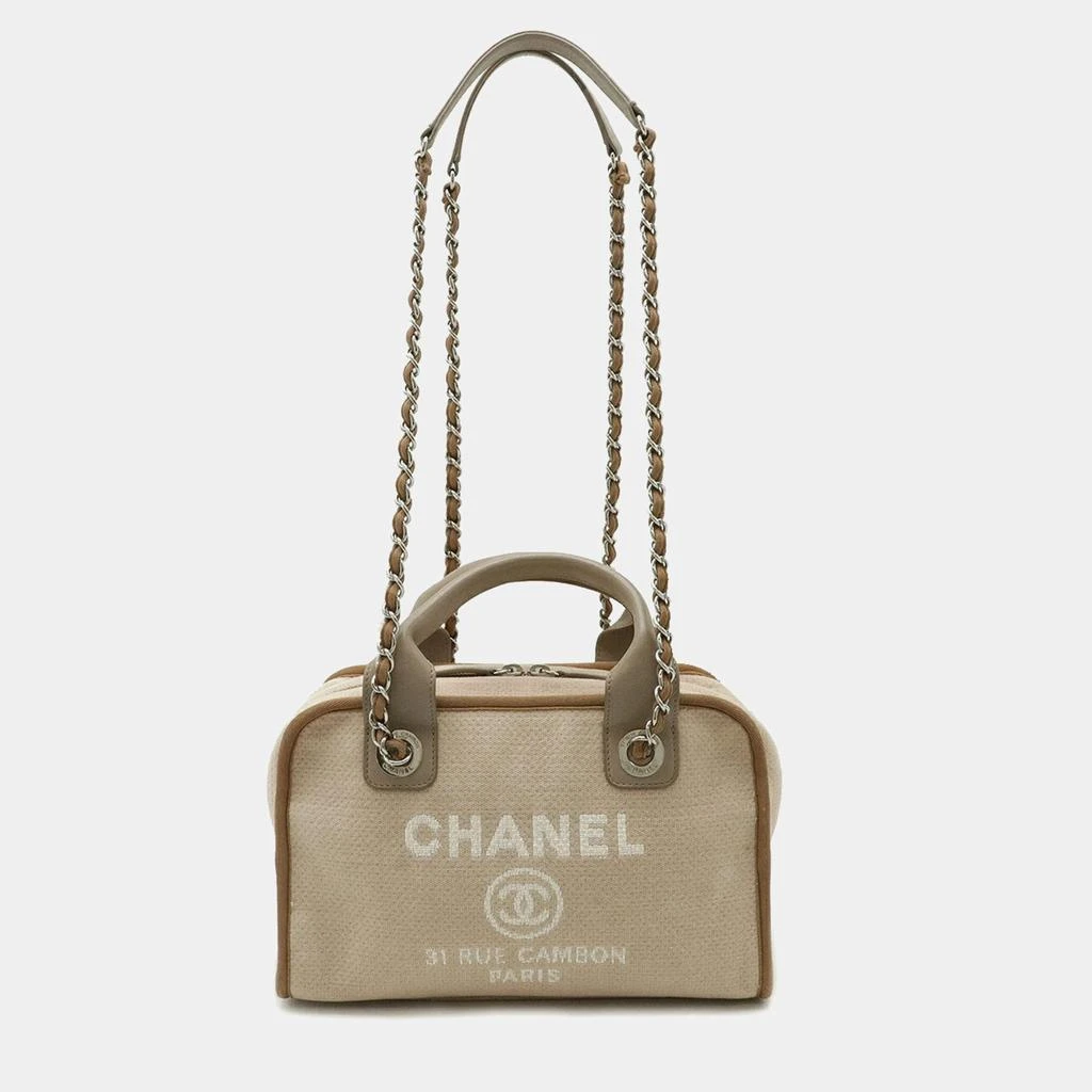 Chanel Chanel Beige Canvas Small Deauville Tote Bag 1