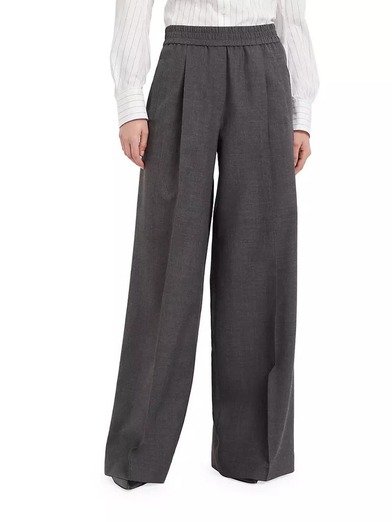 パンツ BRUNELLO CUCINELLI Loose track trousers in virgin wool organ Brunello Cucinelli Virgin Wool Organza Loose Track Trousers