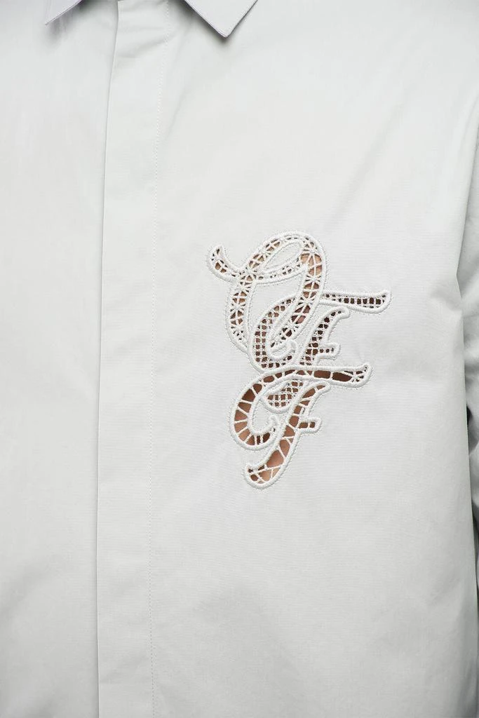 Off-White Off-White Cotton NATLOVER Shirt with Openwork Embroidery 3