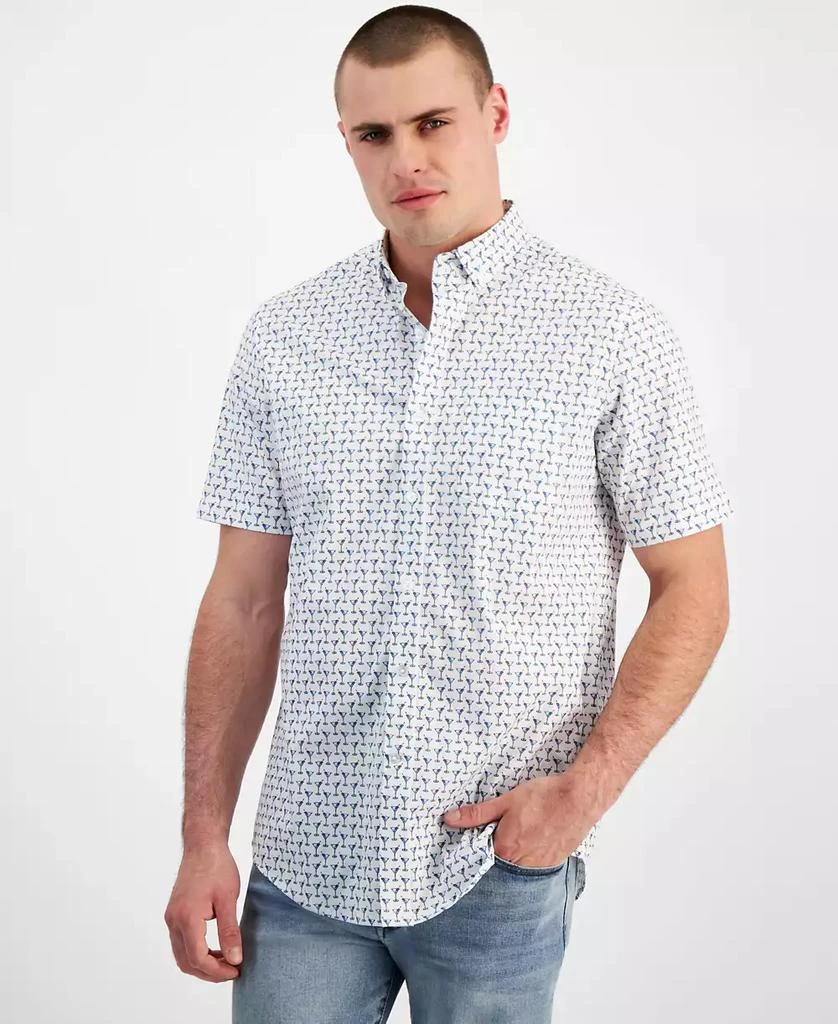 Club Room Men's Martini Glass Regular-Fit Printed Button-Down Poplin Shirt, Created for Macy's 1