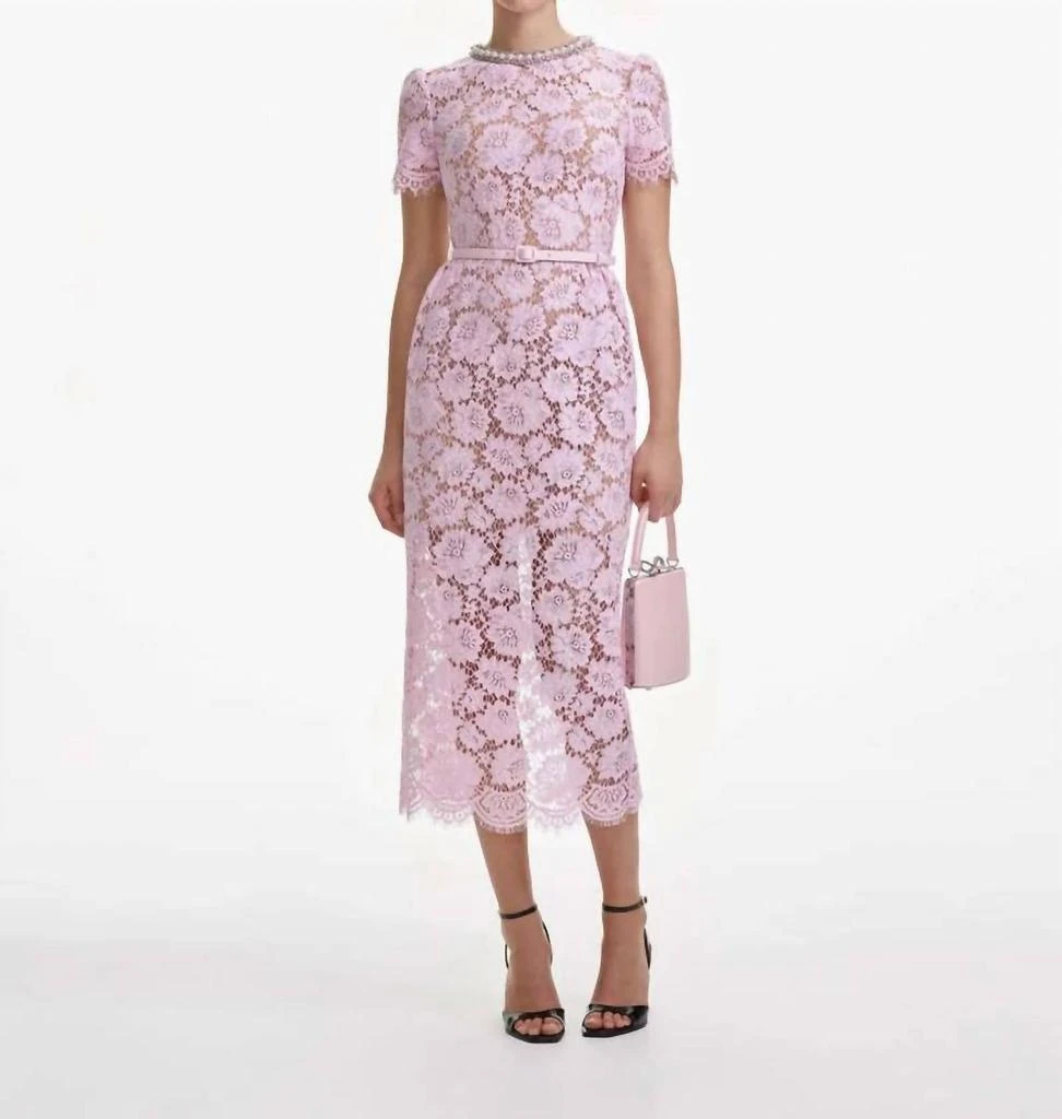 chinese dress ladies Pale Pink Rhinestone Lace Maxi Dress main image 1