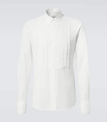 Valentino Lace-trimmed cotton muslin tuxedo shirt 1