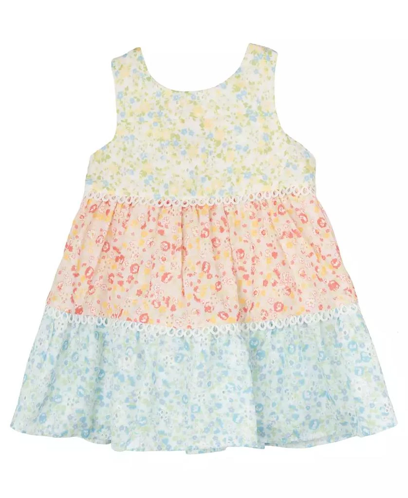 Rare Editions Baby Girls Colorblock Eyelet Dress 1