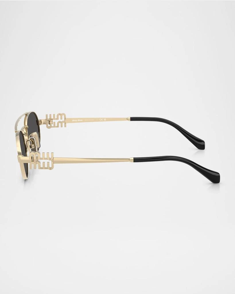 Miu Miu Logo Metal Oval Sunglasses 2