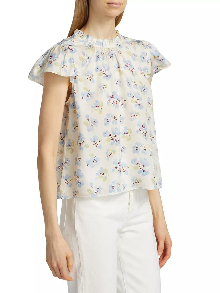 DÔEN Yvie Gathered Silk & Viscose Top 4