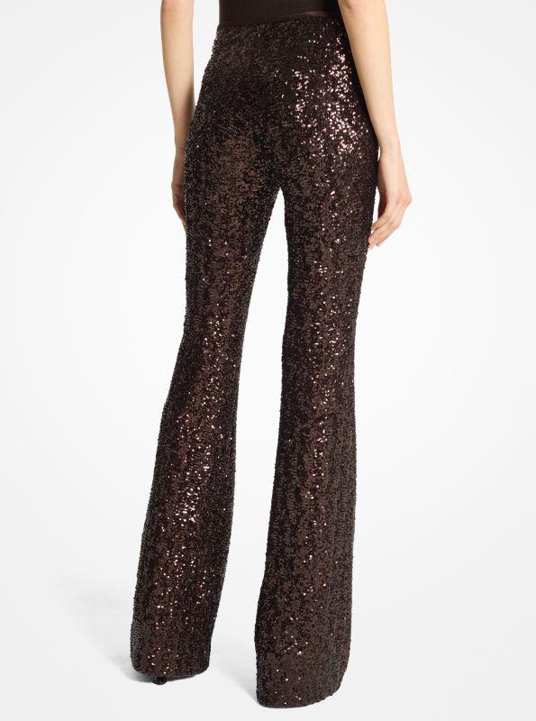 Michael Kors Sequined Stretch Flared Pants