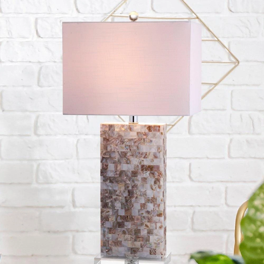 JONATHAN Y Cannon 29" Seashell and Crystal LED Table Lamp