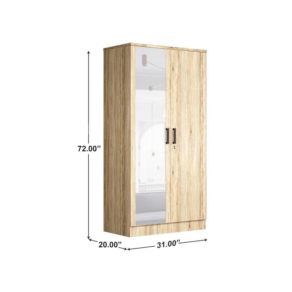 Woodpeckers Furniture and Mattress 2 Doors Wardrobe Mirrored Door 4