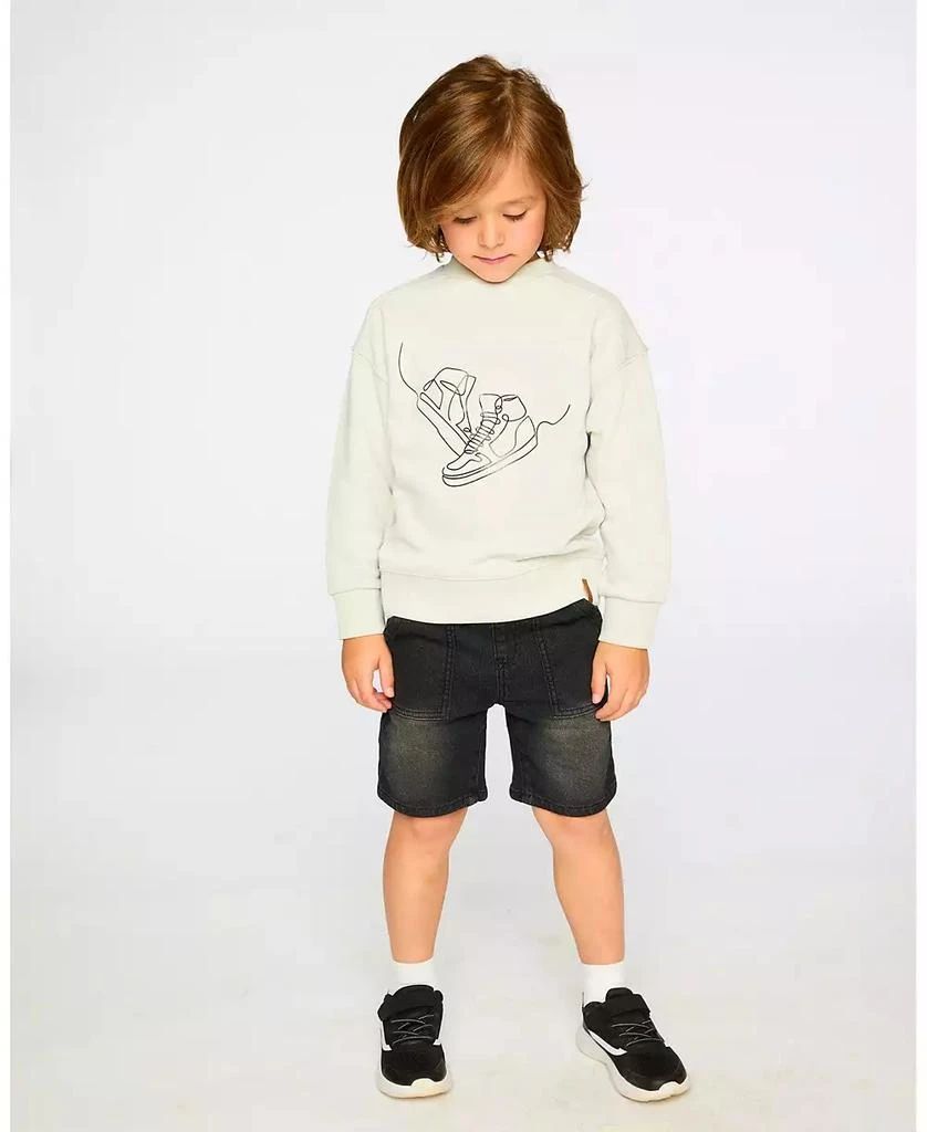 Deux par Deux Toddler Boys French Terry Grey Denim Shorts 2