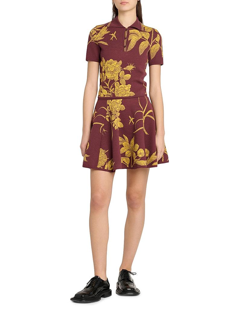 Moschino Floral Virgin Wool Polo Sweater - Sweaters - BeyondStyle