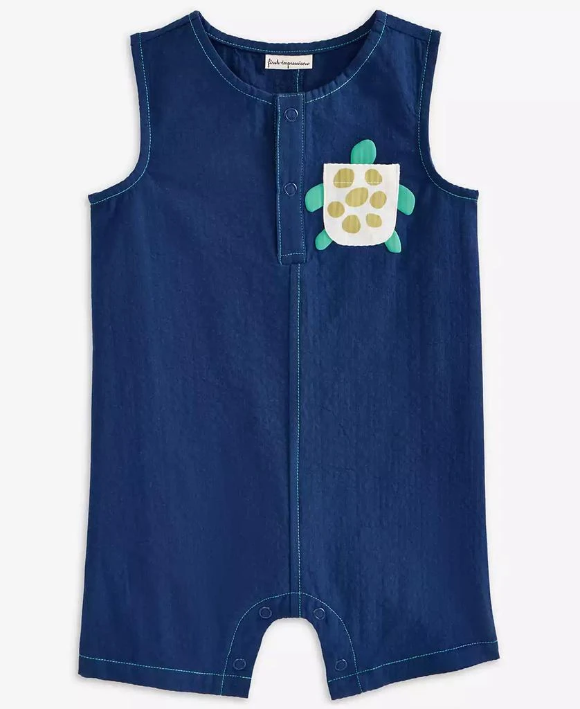 First Impressions Baby Boys Turtle Pocket Cotton Sunsuit, Exclusively at Macy's 1