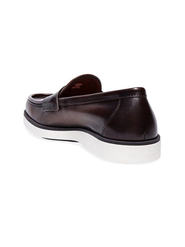 Santoni Detroit Burnished Leather Loafers 3