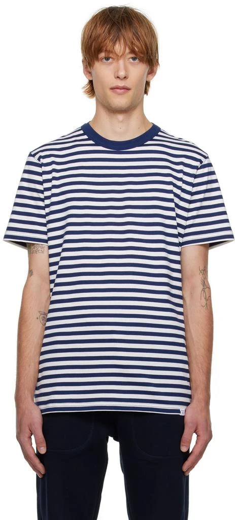 Norse Projects Navy & White Niels Classic Stripe T-Shirt 1