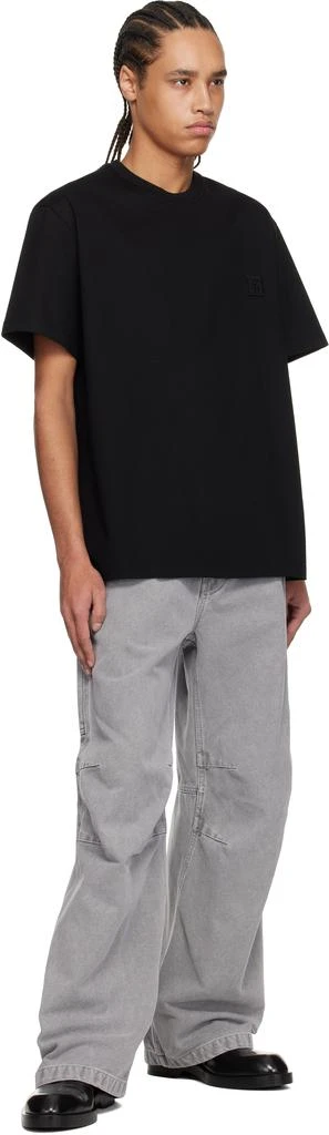 Wooyoungmi Black 3D Coral Back Logo T-shirt 4