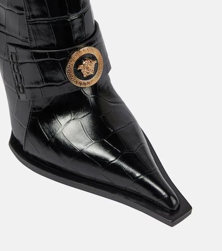 Versace Croc-effect patent leather knee-high boots 6