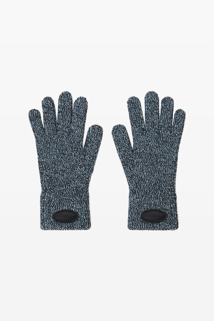 Alexander Wang dome logo gloves in ribbed wool stretch