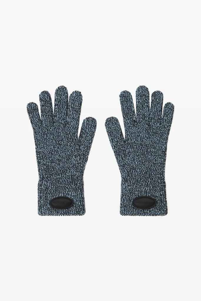 Alexander Wang dome logo gloves in ribbed wool stretch 1