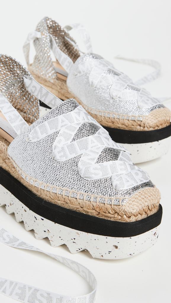 Stella McCartney Gaia Laminated Cotton Platform Espadrilles