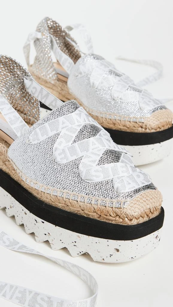Stella McCartney Gaia Laminated Cotton Platform Espadrilles 5