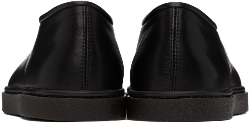 LEMAIRE Black Piped Slippers