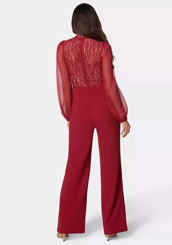Bebe Women
s Lace Top Straight Leg Jumpsuit 3