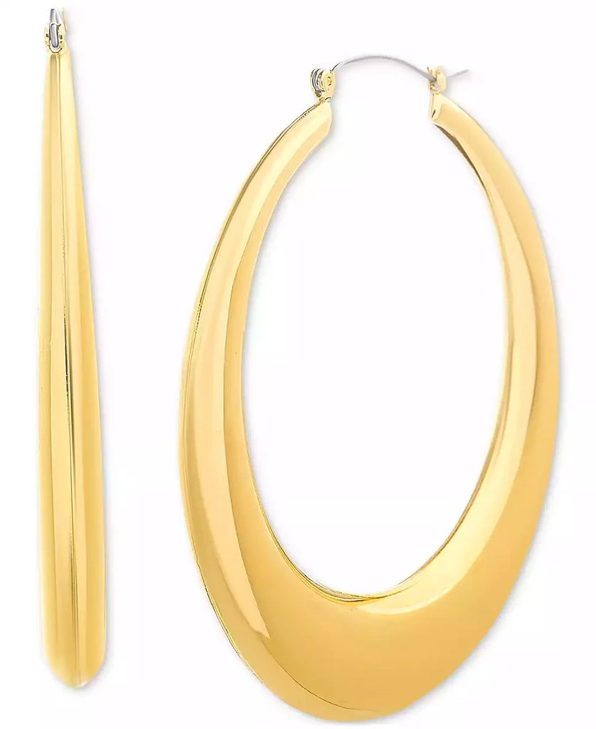 Kensie Gold-Tone Wide Large Hoop Earrings, 2.75" 1