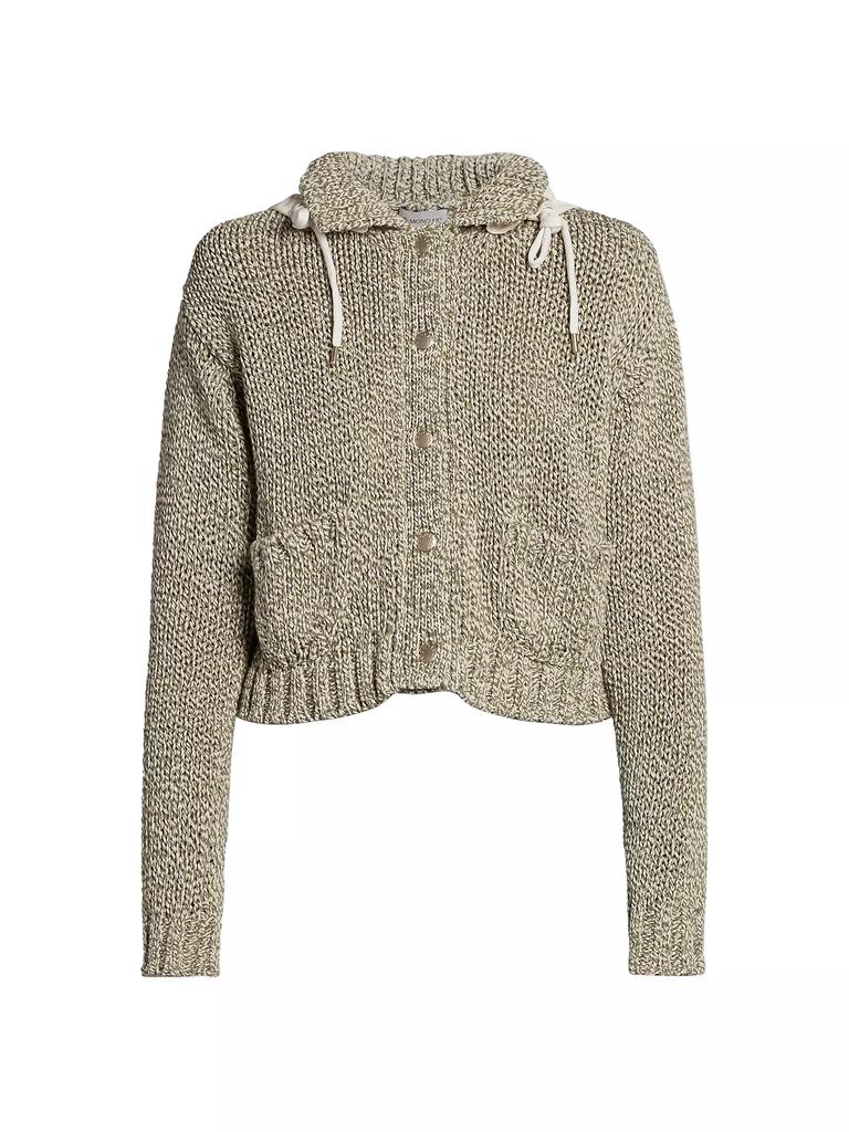 Moncler Cotton-Blend Knit Hooded Cardigan