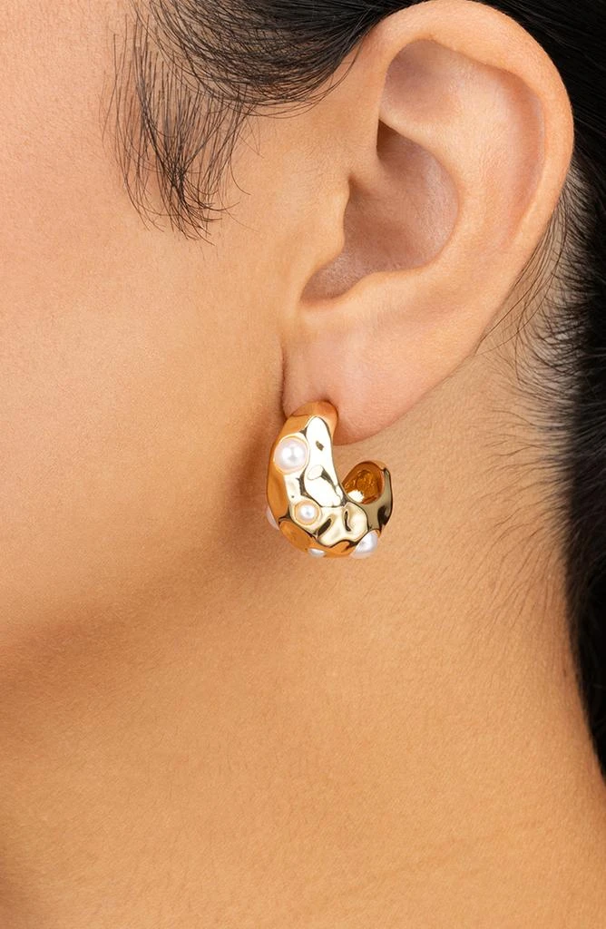 Sterling Forever Eleanor Chunky Molten Hoop Earrings 2