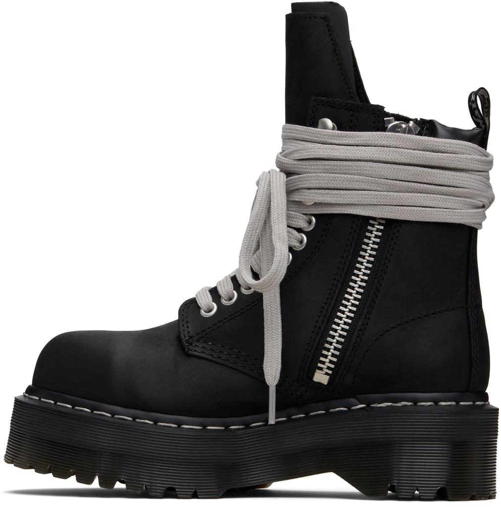 Rick Owens Black Dr. Martens Edition Quad Sole Steel Toe Boots