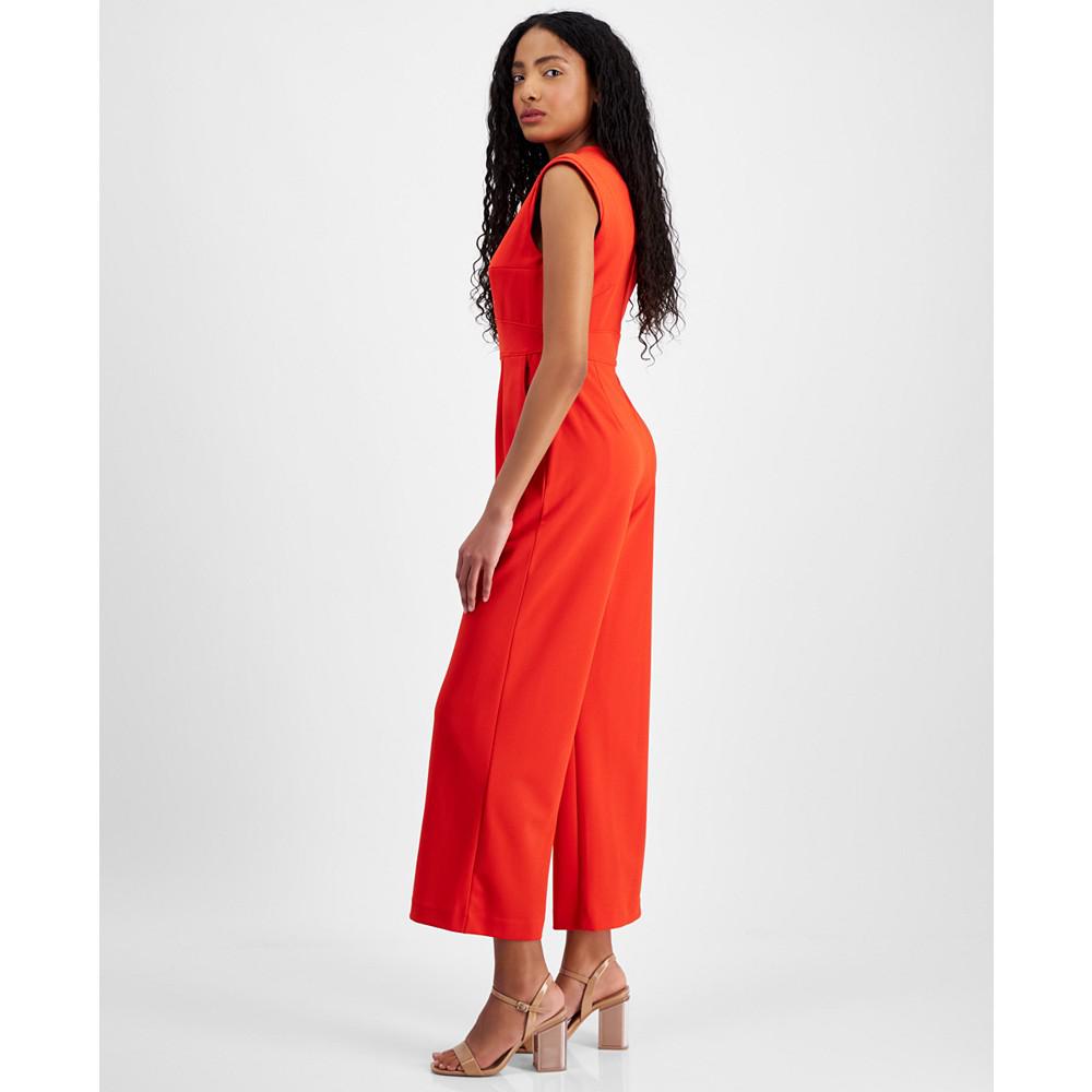 Tahari Petite Star-Neck Jumpsuit