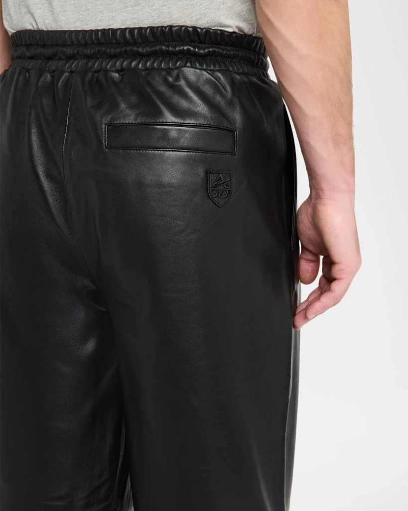 AVIREX Men's Nappa Leather Track Pants 6