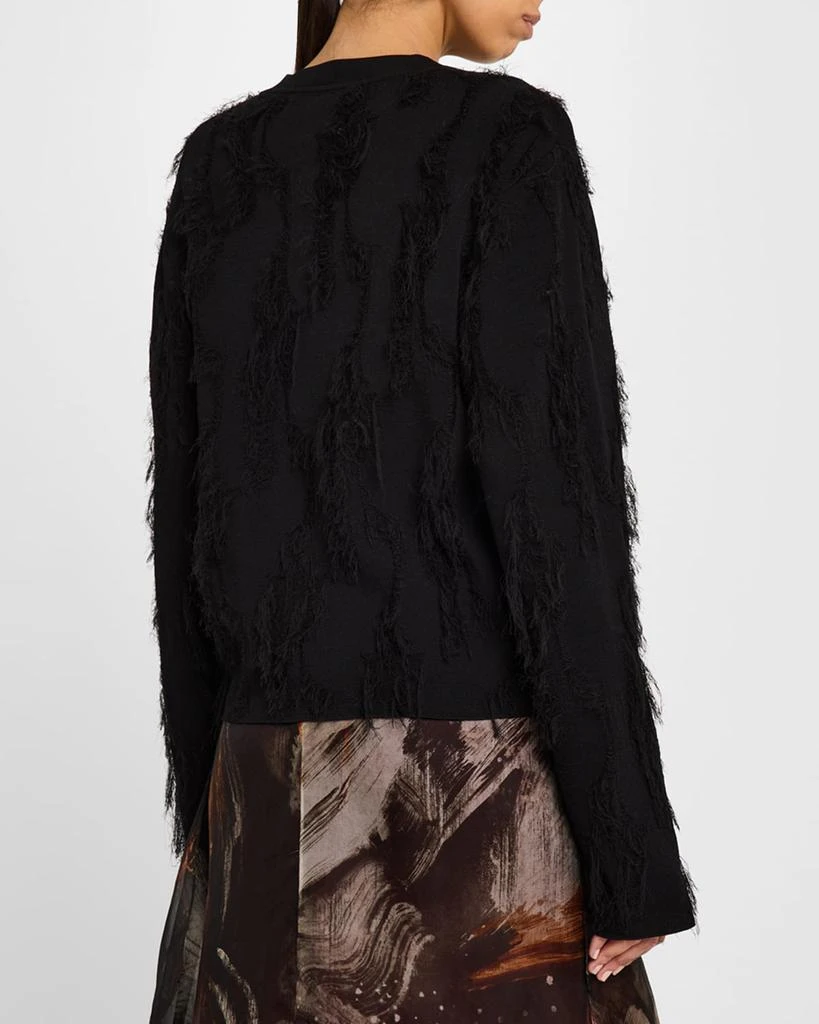 Jason Wu Brushstroke Fray Jacquard Zip-Up Cardigan 3
