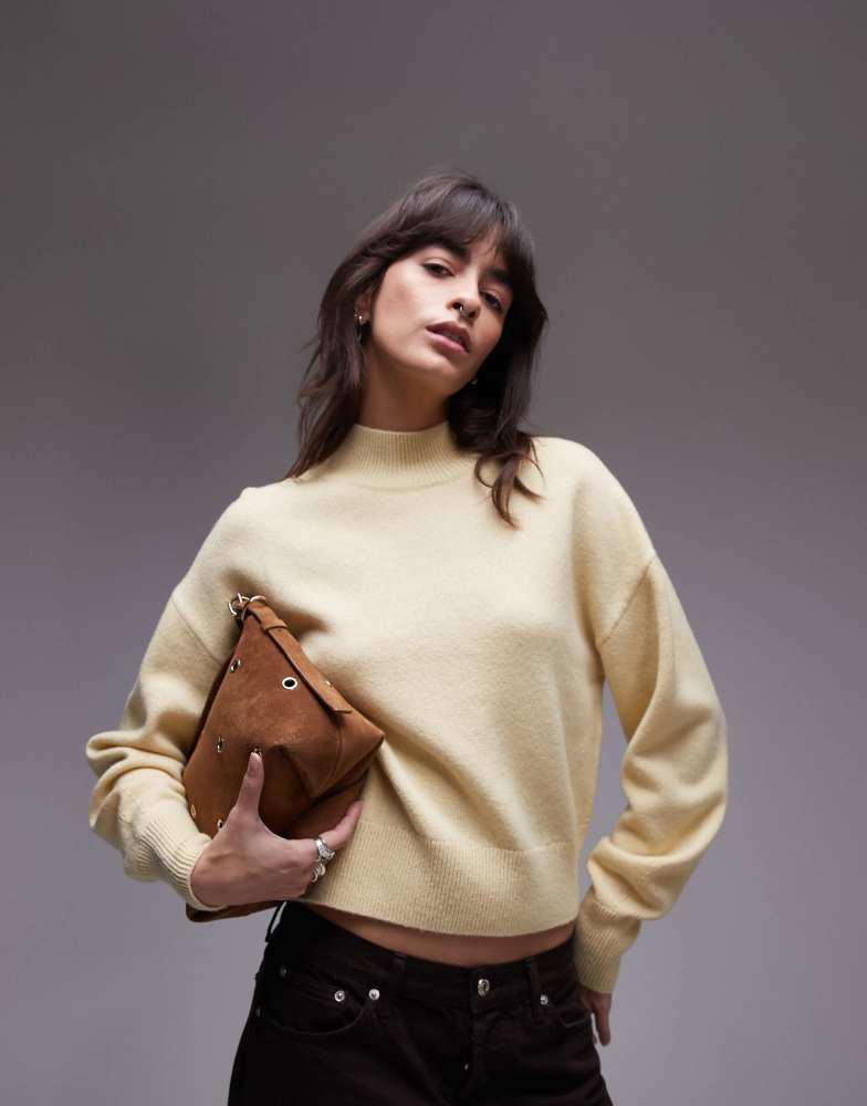 & Other Stories & Other Stories wool blend mock neck jumper in light yellow