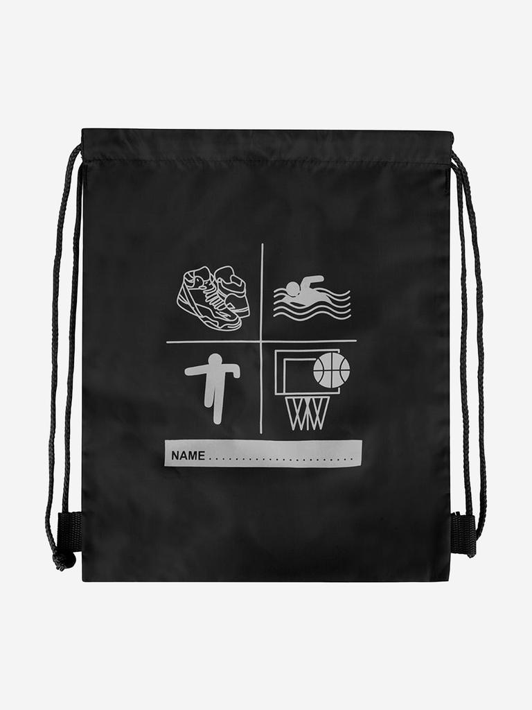 Zeco Schoolwear Zeco Kids School Premium Printed PE Bag in Black (40cm)