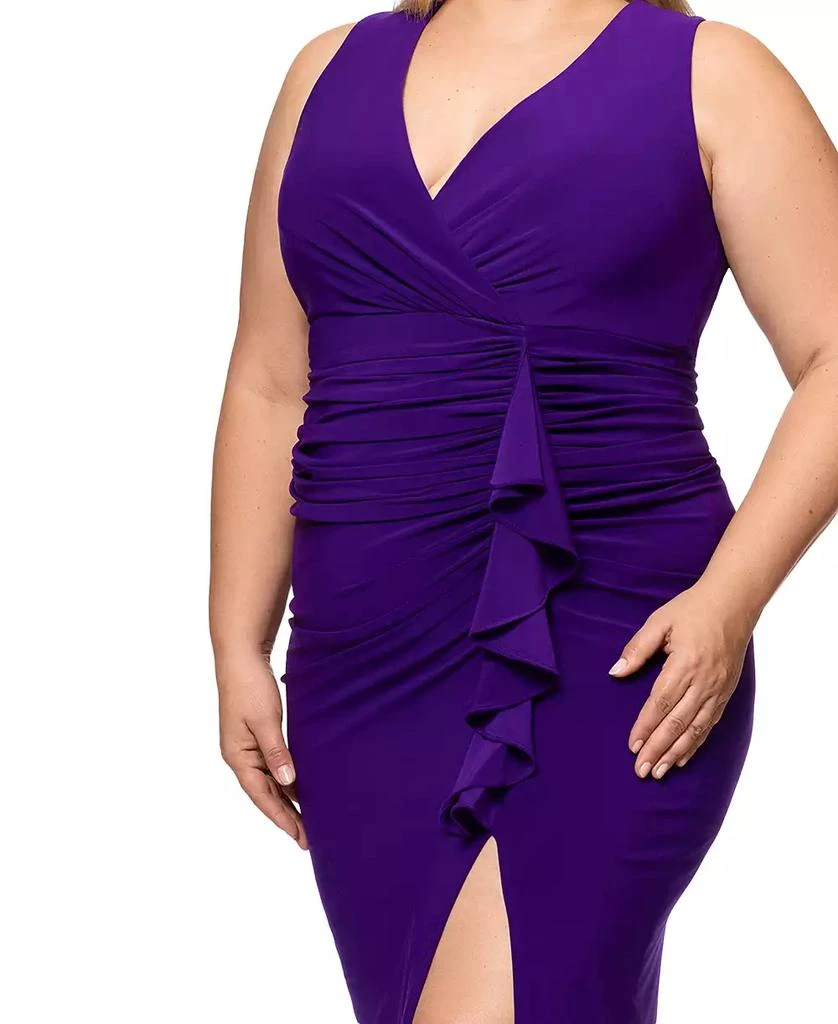 Betsy & Adam Plus Size V-Neck Gown 4