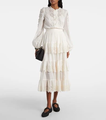 Zimmermann Lucky embroidered cotton blouse 2