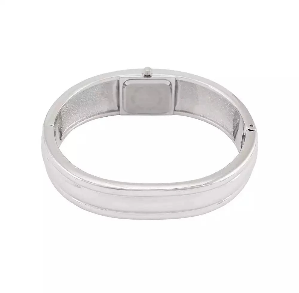 Peugeot Women's Silver-Tone Crystal Accented Cuff Bangle Fashion Watch 2