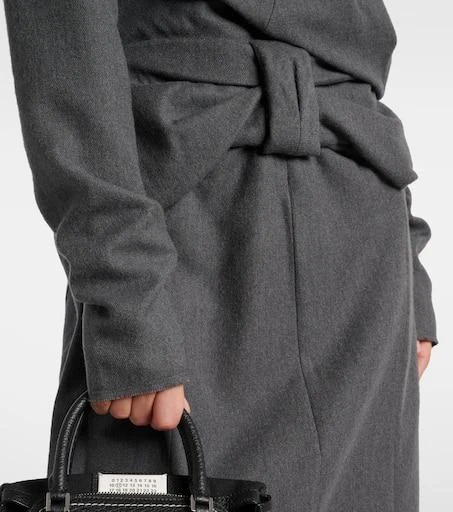 MAISON MARGIELA Gathered cotton and wool midi dress 5