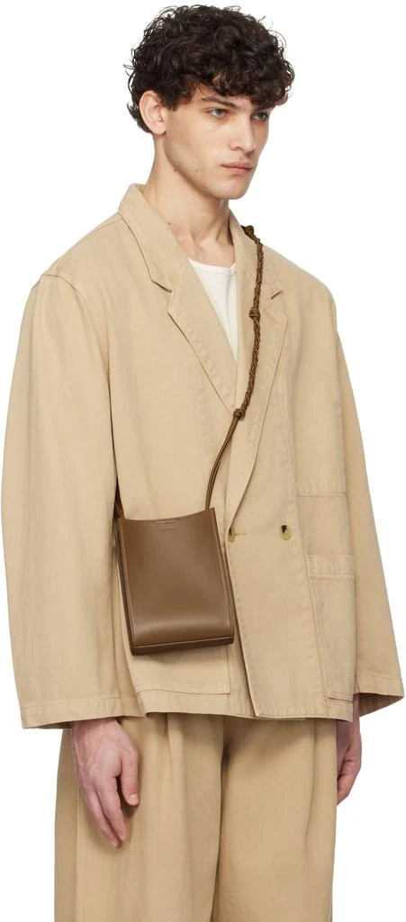 LE17SEPTEMBRE Tan Over-Dyeing Double-Breasted Denim Blazer 2