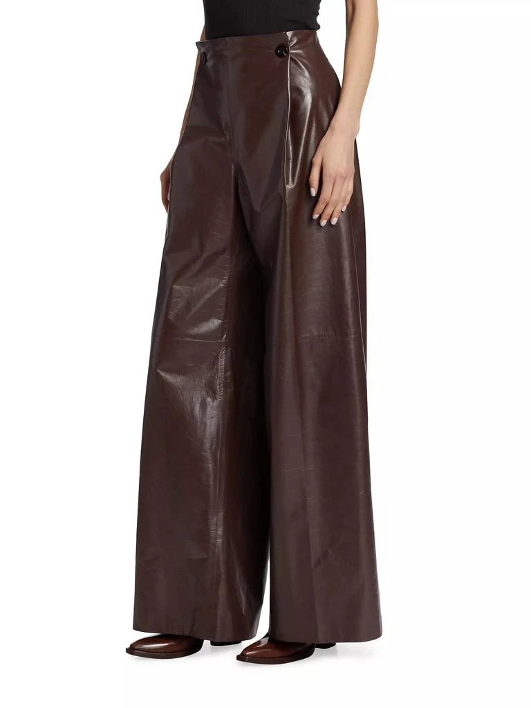 Rosetta Getty Pleated Flared Leather Pants 4