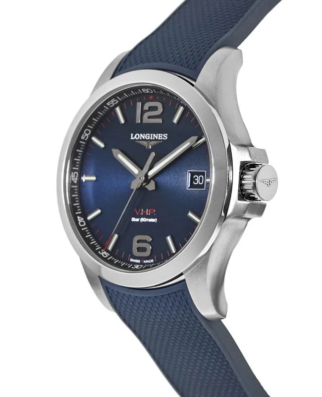 Longines Longines Conquest V.H.P. 43mm Blue Dial Rubber Strap Men's Watch L3.726.4.96.9 3