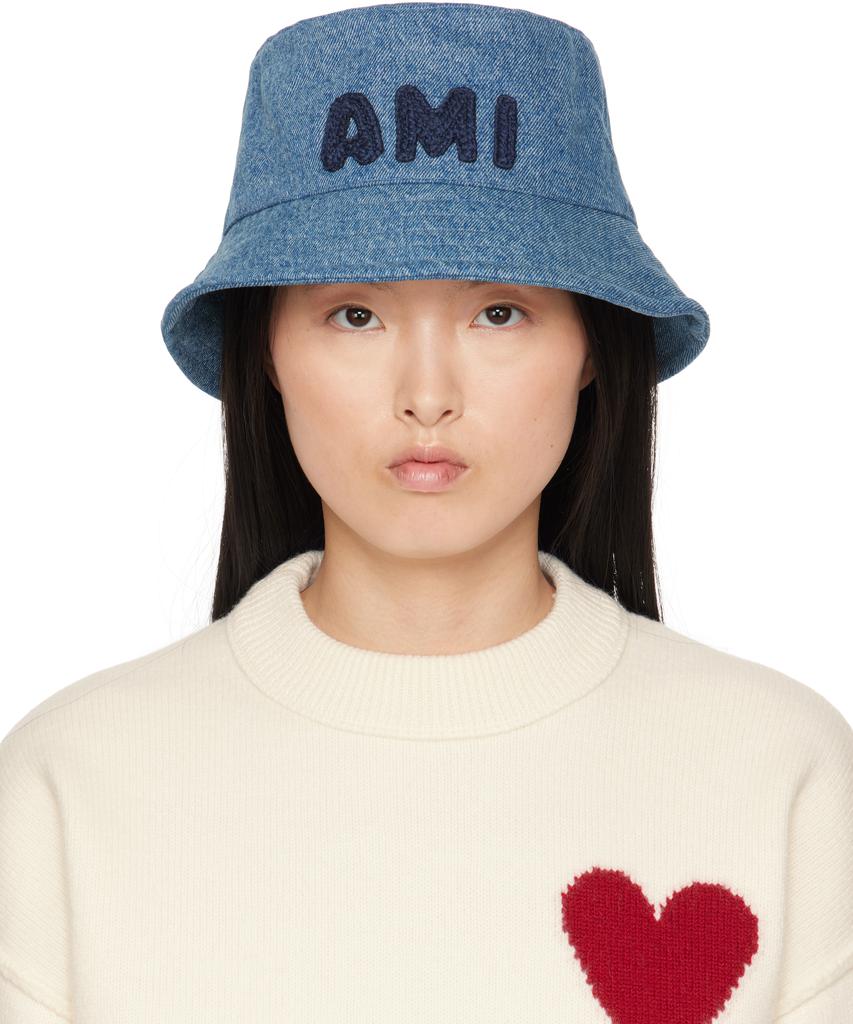 AMI AMI Paris Ami de Coeur Logo Embroidered Bucket Hat