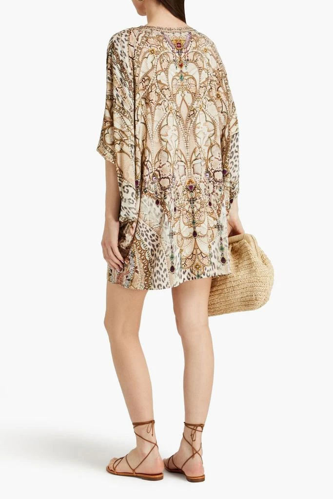 CAMILLA Crystal-embellished printed jersey mini dress 3