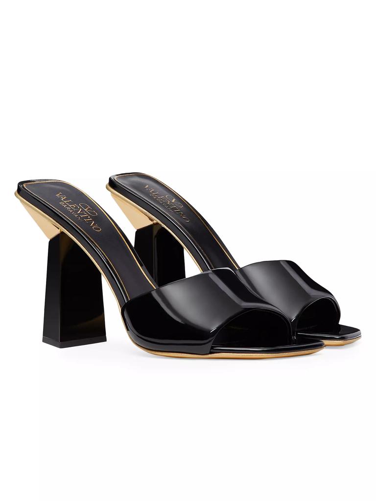 Valentino Garavani One Stud Hyper Slide Sandals In Patent Leather