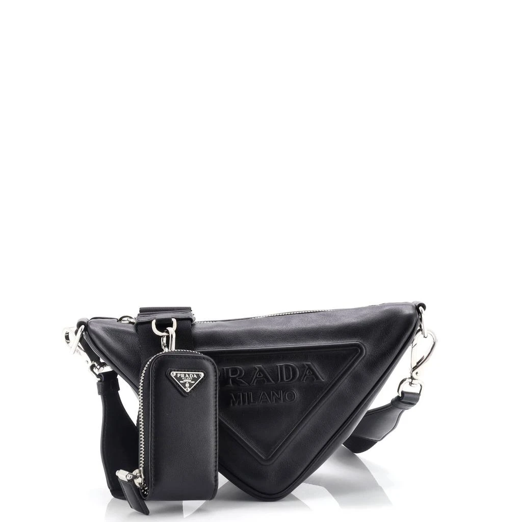 Prada Triangle Logo Zip Crossbody Bag Leather Small 1